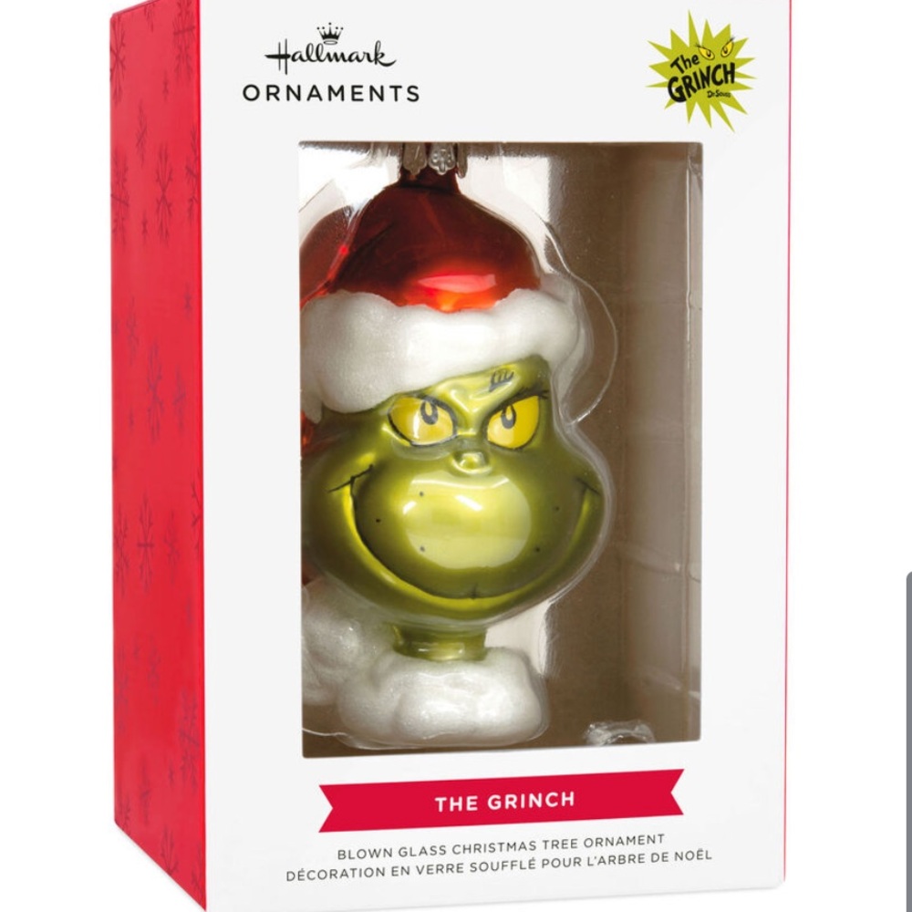 Hallmark The Grinch Blown Glass Ornament | Grinchmas New in Box
C